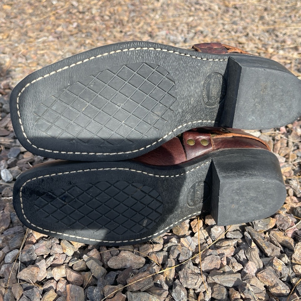 Frye Classic Harness Brown Leather Western Women’s Boots 6.5 Neoprene SoleTech - Picture 9 of 12